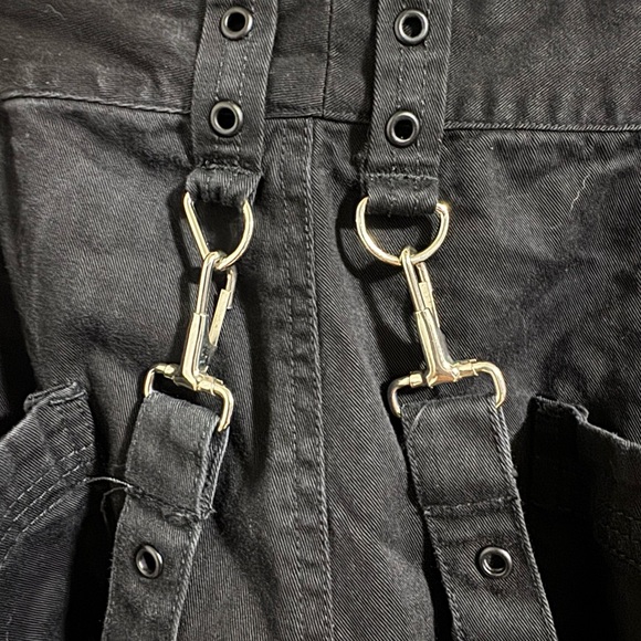 Tripp NYC Black suspender Cargo Pants with Silver Zippers hardware plus 22 2x - Picture 6 of 10